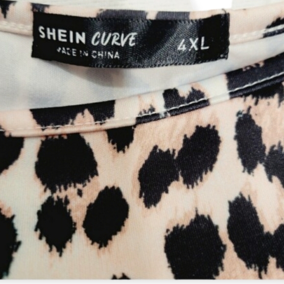 Shein Animal Leppard Print Dress Pullover Longsleeve Adjustable Strap Hem size 4 - Picture 8 of 9